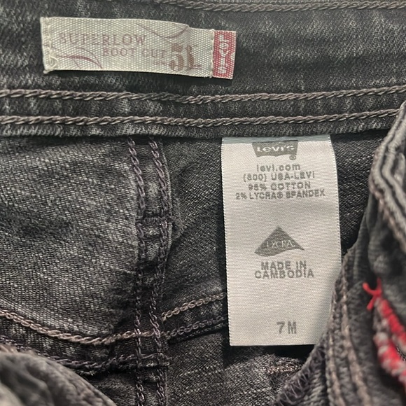 Levi Vintage women’s Super low boot cut black 518 jeans size 7 junior - Picture 3 of 9